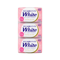 花王 (KAO)white 香皂清洁干爽嫩肤肥皂爽肤皂 日本进口 玫瑰香味 130g*3个组合装 新