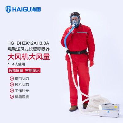 海固 HG-DHZK12AH3.0A 彩屏智能型电动送风式长管呼吸器 Q4全面罩四人套装 一套