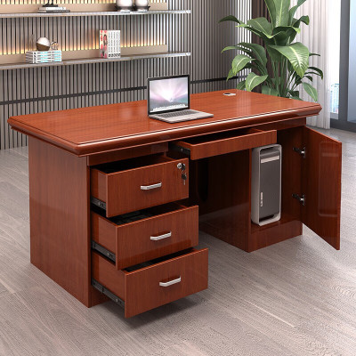办公桌经理桌职员桌贴实木皮油漆桌单人电脑桌写字台140*70*75cm一台