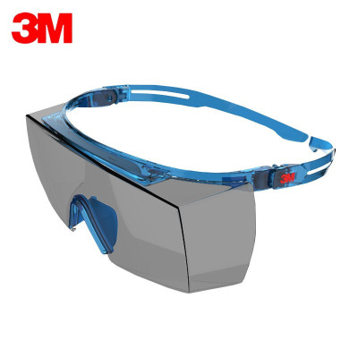 3M SF3702ASGAF中国款OTG安全眼镜防风沙骑行防雾防尘护目镜防护罩灰色1副装