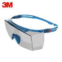 3M SF3707ASGAF中国款OTG安全眼镜防风沙骑行防雾防尘护目镜防护罩银灰色1付装