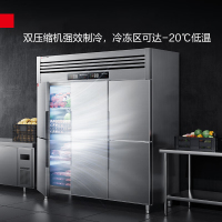 六门冰柜立式冷藏冷冻 六开门-20℃厨房冰箱 六门-BCD-1300A-2W(双温)[工程款]银色