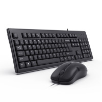 键盘鼠标套装有线USB键鼠标套件笔记本台式电脑通用 WKM-1000 USB(黑色)一个