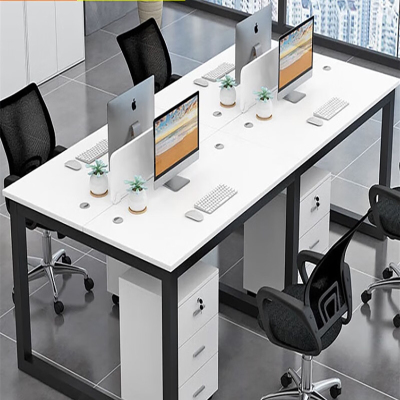 简约现代职员办公桌工位电脑桌椅组合办公室员工位卡座 四人位[含柜子]