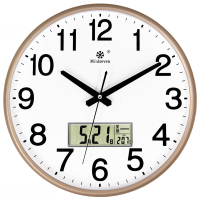 钟表挂钟客厅现代简约石英钟--日历款 C58(33cm) 香槟日历款 一个