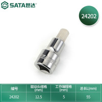 世达(SATA) 12.5MM系列50MM长六角旋具套筒手动套筒 5MM 24202 一个(5个起订)