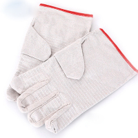 帆布手套 加强红边双层加厚带内衬帆布手套 一双