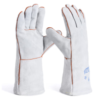 威特仕 电焊手套牛皮防烫隔热耐磨防刺烧焊焊工防护10-2112(34cm)一双