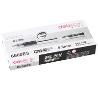 得力(deli)0.5mm黑色碳素笔签字笔6600ES(12支/盒,2盒装)