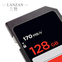 兰赞(LANZAN)SD存储卡128GB SD读速170MB/s 写速90MB