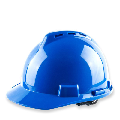 ABS工地安全帽 华信建筑工程新国标 定制款可印字 深蓝色