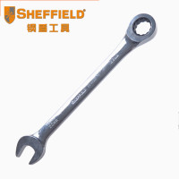 钢盾公制精抛光棘开两用加长快扳32mm