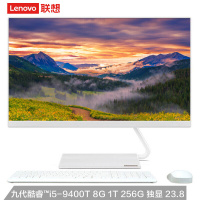 联想(Lenovo)AIO逸 一体机台式电脑23.8英寸(i5-9400T 8G 1T+256G 2G独显 无线键鼠白)