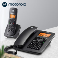 摩托罗拉(MOTOROLA) 数字无绳电话机 无线座机 子母机一拖一 办公家用 免提 黑色 来电显示低辐射C4200C