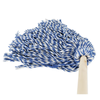 妙洁(MIAOJIE) HK-8027 棉线拖把 蓝白色传统老式墩布拖布 工厂吸水圆头木杆拖把