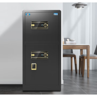 虎牌 120cm家用办公大型指纹密码保险箱全钢防盗财务专用双门保密保管柜 博瑞系列 钢琴黑 双门 密码+指纹
