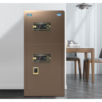 虎牌 120cm 家用办公大型指纹密码保险箱全钢防盗财务专用双门保密保管柜 博瑞系列 咖啡金 双门 密码+指纹