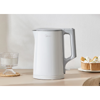 美的(Midea) HJ1566电水壶大容量家用烧水壶双层防烫开水壶304不锈钢无缝内胆 大功率快速烧水1.5L
