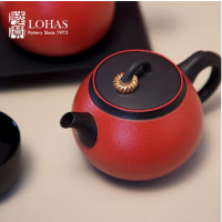 陸寳(LOHAS)金喜环茶组(壶×1,茶海×1,杯×6,活水球×1)富贵红