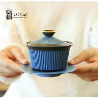 陸寳(LOHAS)平步青云茶组 经典蓝(盖碗×1,海×1,杯×6,活水球×1)