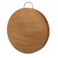 KAMJOVE实木盾刀木家用案板圆形钢圈提手双面大号切菜板33*4cm