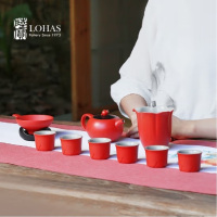 陸寳(LOHAS) 富贵石榴茶礼套组(壶×1,海×1, 杯×6,茶滤套组×1,活水球×1)