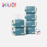 KUB(可优比)婴儿洗脸巾干湿两用加厚加大 100抽*6包