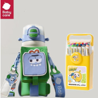 baby care 四合一儿童保温杯550ml 蒙因蓝+24色蛋仔派对丙烯笔