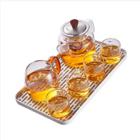 果兹(GOUZI)格物茶具套装 高硼硅玻璃茶具整套一壶四杯 GZ-S73