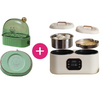 有备而来 双胆二合一电饭煲3.4L+温暖之礼套装[加热杯垫+煮蛋器]