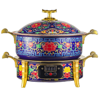 欧锐铂 花开富贵 景泰蓝-纯铜电火锅 ORB -472