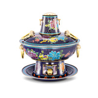 欧锐铂 盛世辉煌景泰蓝电碳两用纯铜火锅 ORB -218