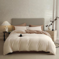 吉眠优品 100支全棉磨毛双拼四件套200cm*230cm-云纱可可