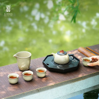陸寳(LOHAS) 陶瓷茶具套装 赤壁赋茶具礼盒组8件-铸墨色
