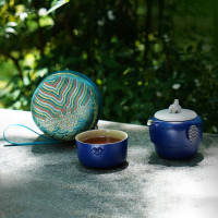 陸寳(LOHAS) 台北故宫X陸寳联名单人功夫茶具太平有象-宝石蓝