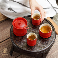陸寳(LOHAS) 高档功夫茶具套装 富竹年年-富贵红