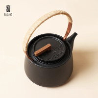 陸寳(LOHAS) 家用提梁煮茶壶 快雪时晴陶壶-禅风黑
