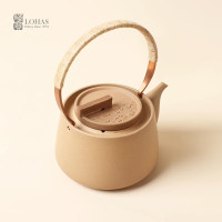 陸寳(LOHAS) 家用提梁煮茶壶 快雪时晴陶壶-岩黄