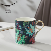 auratic永丰源幸福满园茶杯蓝-有底花纸