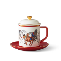 auratic 永丰源马到成功三件套盖杯-国红-联名款