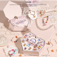 mobee儿童玩具彩虹串珠手链礼盒DIY材料手工自制首饰儿童玩具礼物-彩虹动物园DIY串珠礼盒