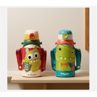 baby care儿童保温杯水壶吸管杯大宝宝学饮杯316不锈钢三合一上学杯600ml+mobee桶装丝滑蜡笔