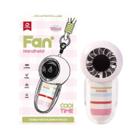 mobee儿童手持随行小风扇随身便携式小型USB充电涡轮强力风速音静-口袋微风扇-白色