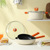 德世朗(DESLON) 锦“橙”精铁不粘炒锅两件套 DFS-C936A