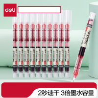 得力(deli) 红色速干笔不脏手工业用直液标记笔 顺滑大容量细头标记笔 一支装 S856