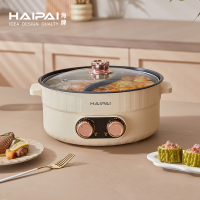 海牌HP-Y05D家用蒸煮电炒锅多功能料理锅 鸳鸯一体式电火锅双拼电煮锅 鸳鸯火锅 5L