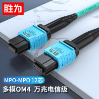 胜为(shengwei)高速智算数据中心MPO光纤跳线OM4 母头 typeB 15米 FMPP-1215