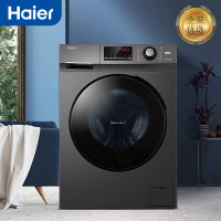 海尔洗衣机滚筒全自动烘干一体机10公斤大容量双喷淋防残留一级变频XQG100-HB106C
