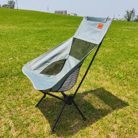 酷龙达户外折叠椅月亮椅便携露营野餐钓鱼导演椅CLD-YLZ02 兰灰色