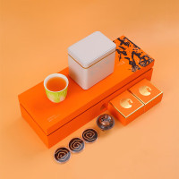 素言茶坊中秋百财纳福白茶茶月饼小香炉鹅梨香精美组合茶礼